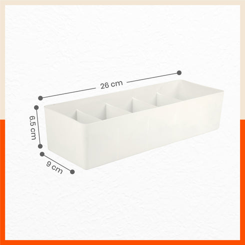 Stomo Dori Multi-Purpose Stackable Drawer Organizer For Home | Ivory - Set of 12